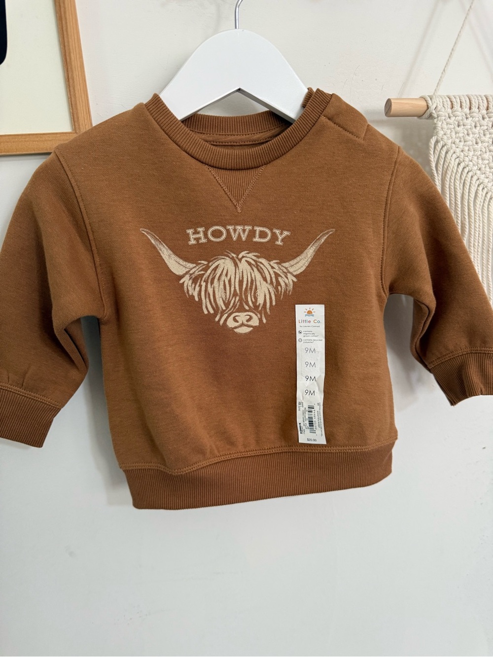 Little Co - NWT 9m “Howdy” sweatshirt